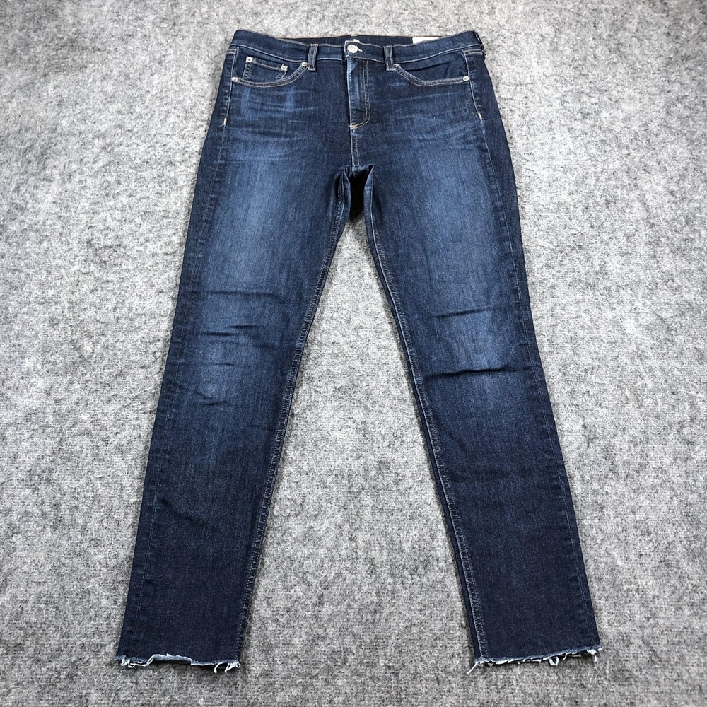 Rag & Bone 10 Inch Jeans Womens 30 Blue Dark Wash Ankle Skinny Mid Rise Denim